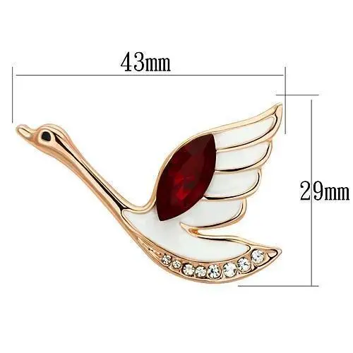 LO2762 - Flash Rose Gold White Metal Brooches with Top Grade Crystal  in Siam - foxberryparkproducts