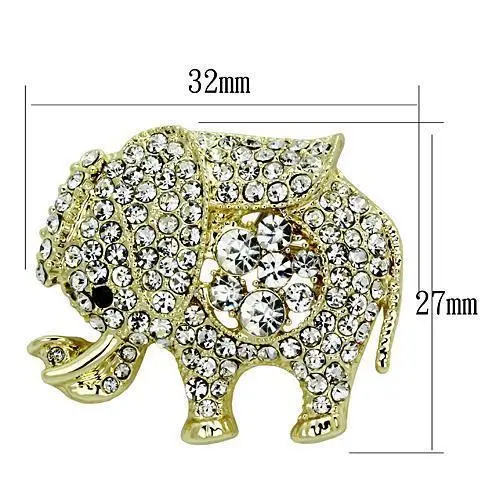 LO2804 - Flash Gold White Metal Brooches with Top Grade Crystal  in Clear - foxberryparkproducts