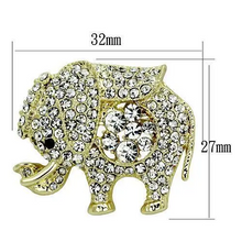 Load image into Gallery viewer, LO2804 - Flash Gold White Metal Brooches with Top Grade Crystal  in Clear - foxberryparkproducts
