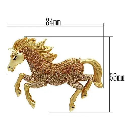 LO2404 - Matte Gold & Gold White Metal Brooches with Top Grade Crystal  in Multi Color - foxberryparkproducts