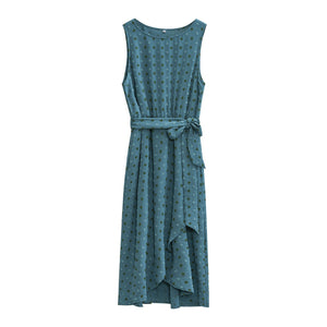 Dress Women's Spring and Summer Elegant Jacquard Sleeveless Tank Top Long Dress