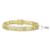 LO4735 - Gold Brass Bracelet with AAA Grade CZ  in Clear - foxberryparkproducts