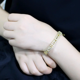 LO4735 - Gold Brass Bracelet with AAA Grade CZ  in Clear - foxberryparkproducts