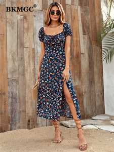 Floral Split Dress - foxberryparkproducts
