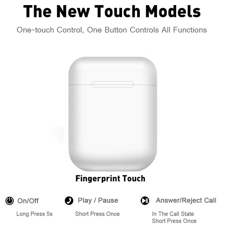 i12 Touch Key Wireless Headphone Earbuds - foxberryparkproducts