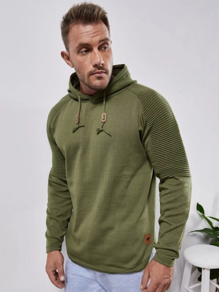 Slim fit Men Pullover Hoodie Solid Color Casual Male Long Sleeve Hoodie - foxberryparkproducts