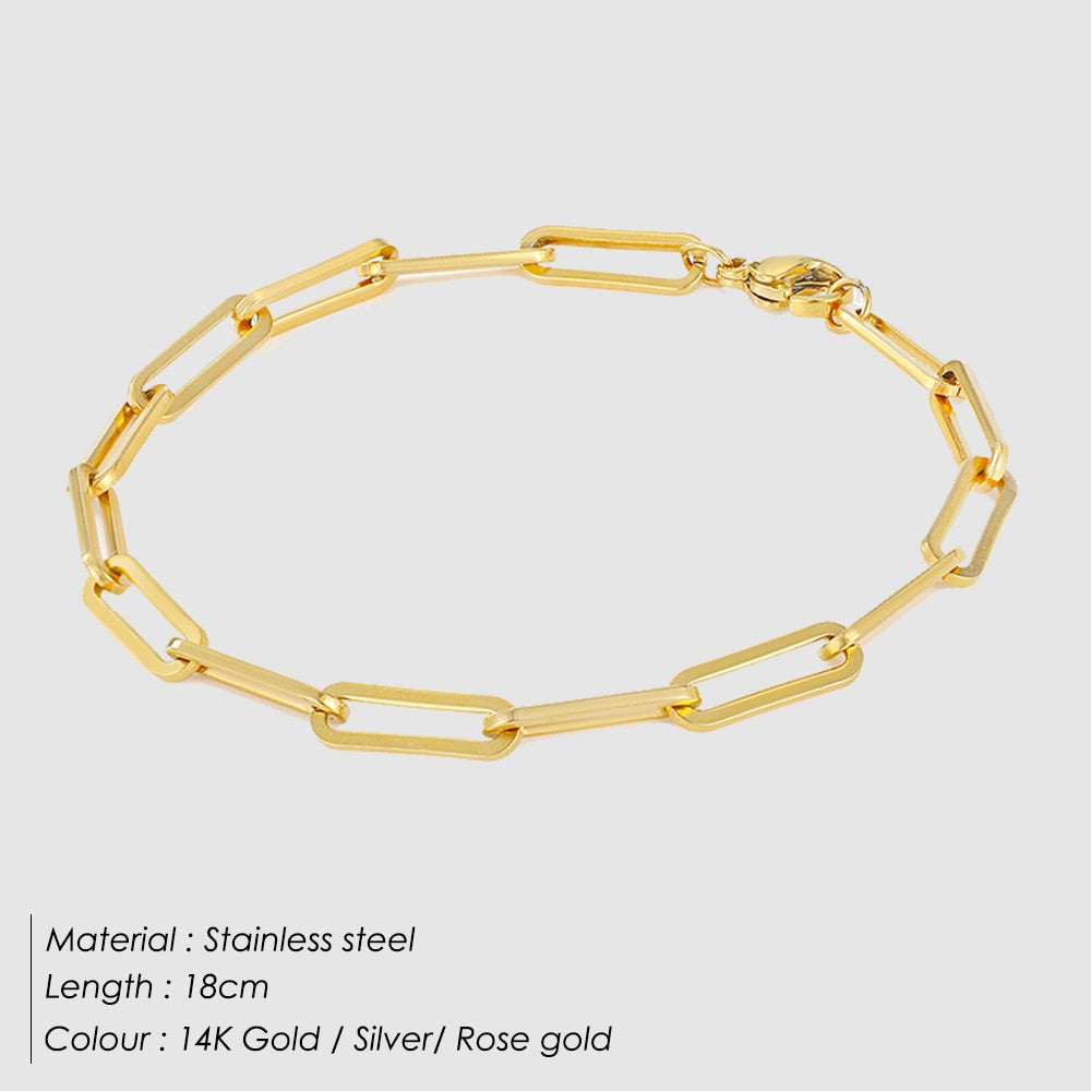 Bracelet for Women Curb Cuban Link Chain Stainless Steel Womens Bracelets Chains Davieslee Jewelry - foxberryparkproducts