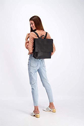 Classic Black Leather Backpack, Laptop Handbag - foxberryparkproducts