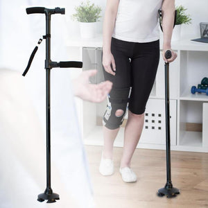Telescopic Hurry Trusty Cane  Folding Canes LED Light Aged Walking Sticks Poles for the Elder ski camp telescopic baton outdoor hiking poles crutch - foxberryparkproducts