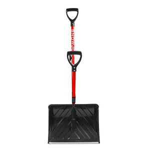 Snow Joe SJ-SHLV01-RED Shovelution Strain-Reducing Snow Shovel | 18-Inch | Spring Assisted Handle (Red) - foxberryparkproducts