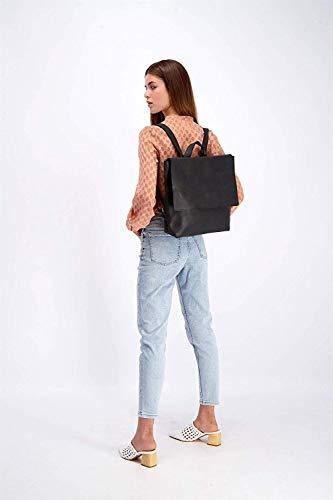 Classic Black Leather Backpack, Laptop Handbag - foxberryparkproducts