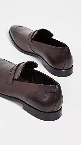Hugo Boss Mens Highline Leather Square Toe Penny Loafer, Dark Brown, Size 11.0 - foxberryparkproducts