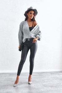 Short gray V-neck sweater 3218450 - foxberryparkproducts