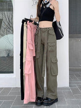 Load image into Gallery viewer, New Vintage Multi Pocket Vintage Overalls Women Drag Cool Street Loose Straight Pants Trend
