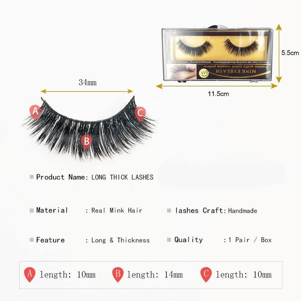 1 Pair Beautiful False Mink Eyelashes - foxberryparkproducts
