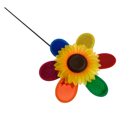 Colorful Sequins Sunflower Windmill Wind Spinner - foxberryparkproducts