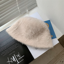 Load image into Gallery viewer, Winter women&#39;s fashion Solid color rabbit fur hat bucket cap - foxberryparkproducts
