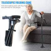 Telescopic Hurry Trusty Cane  Folding Canes LED Light Aged Walking Sticks Poles for the Elder ski camp telescopic baton outdoor hiking poles crutch - foxberryparkproducts