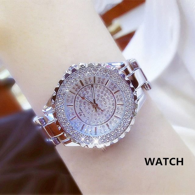 Women Watches 2019 Luxury Brand Diamond Quartz Ladies Rose Gold Watch - foxberryparkproducts