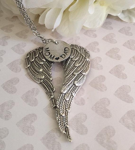 Necklace  Angel Wings  Remembrance Jewelry       ID A112 - 1117 - foxberryparkproducts