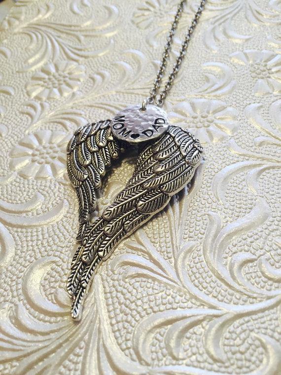 Necklace  Angel Wings  Remembrance Jewelry       ID A112 - 1117 - foxberryparkproducts