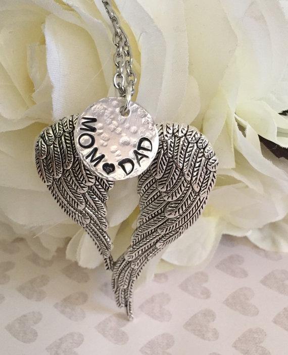 Necklace  Angel Wings  Remembrance Jewelry       ID A112 - 1117 - foxberryparkproducts