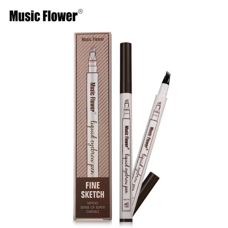 Music Flower Brand Makeup 3 Colors Fine Sketch Liquid Eyebrow Pen - foxberryparkproducts