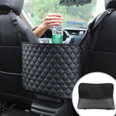 Car Handbag Holder Luxury Leather Seat Back Organizer Mesh Large Capacity Bag Automotive Goods Storage Pocket Seat Crevice Net - foxberryparkproducts