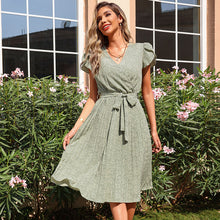 Load image into Gallery viewer, Quality High-End Mid-Waist Solid Color Cotton Green Mid-Length Skirt - foxberryparkproducts
