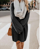 Plush Pullover Long Sweater - foxberryparkproducts