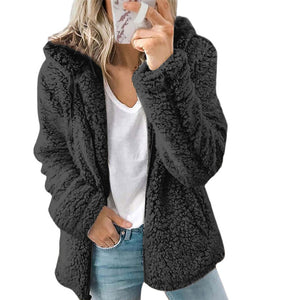 European And American New Women's Hooded Woolen Autumn And Winter Coat Ins