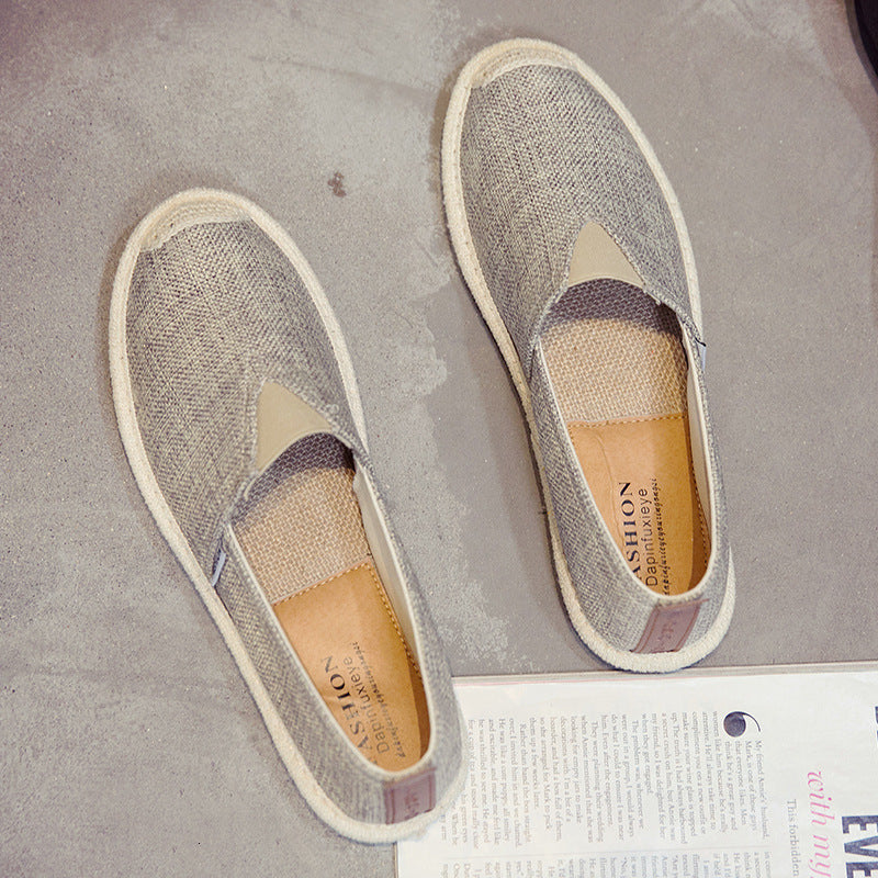 Breathable Linen Canvas Shoes For Men - foxberryparkproducts