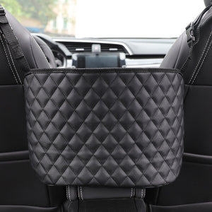Car Handbag Holder Luxury Leather Seat Back Organizer Mesh Large Capacity Bag Automotive Goods Storage Pocket Seat Crevice Net - foxberryparkproducts