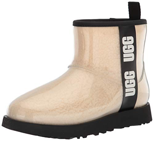 UGG Classic Clear Mini Boot, Natural / Black, Size 7 - foxberryparkproducts