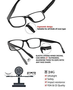 Gaoye 5-Pack Reading Glasses Blue Light Blocking,Spring Hinge Readers for Women Men Anti Glare Filter Lightweight Eyeglasses - foxberryparkproducts