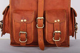 Leather Messenger Bag Briefcase Satchel - 2-in-1 Rucksack and Courier Bag, Fits 15-inch MacBook Crossbody or On Your Back - Handmade 15” Laptop, iPad - Rich Patina Improves with Age - Men or Women - foxberryparkproducts