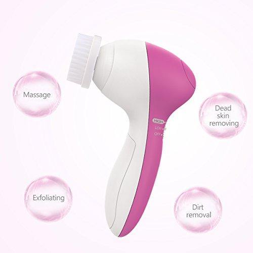 PIXNOR Facial Cleansing Brush [Newest 2020], Waterproof Face Spin Brush with 7 Brush Heads for Deep Cleansing, Gentle Exfoliating, Removing Blackhead, Massaging - foxberryparkproducts