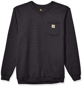 Carhartt Men's Crewneck Pocket Sweatshirt (Regular and Big & Tall Sizes), Carbon Heather, Large - foxberryparkproducts