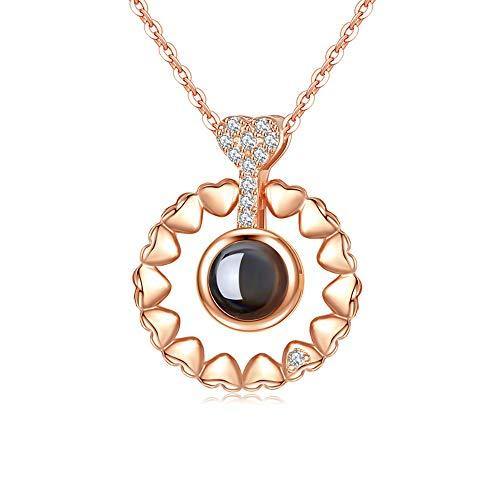 Meangel Love Heart Necklace Necklace for Women 100 Languages I Love You Memory Necklace Best Gift for Her - foxberryparkproducts