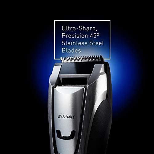 Panasonic Multigroom Beard Trimmer Kit For Face, Head, Body Hair Styling and Grooming, 39 Quick-Adjust Dial Trim Settings, Cordless/Cord, – ER-GB80-S, Silver - foxberryparkproducts