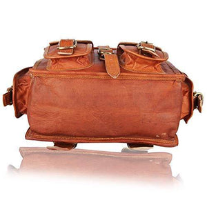 Leather Messenger Bag Briefcase Satchel - 2-in-1 Rucksack and Courier Bag, Fits 15-inch MacBook Crossbody or On Your Back - Handmade 15” Laptop, iPad - Rich Patina Improves with Age - Men or Women - foxberryparkproducts