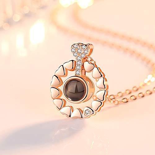 Meangel Love Heart Necklace Necklace for Women 100 Languages I Love You Memory Necklace Best Gift for Her - foxberryparkproducts