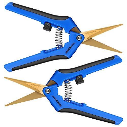 VIVOSUN 2-Pack Gardening Pruning Shear with Titanium Coated Curved Precision Blades - foxberryparkproducts