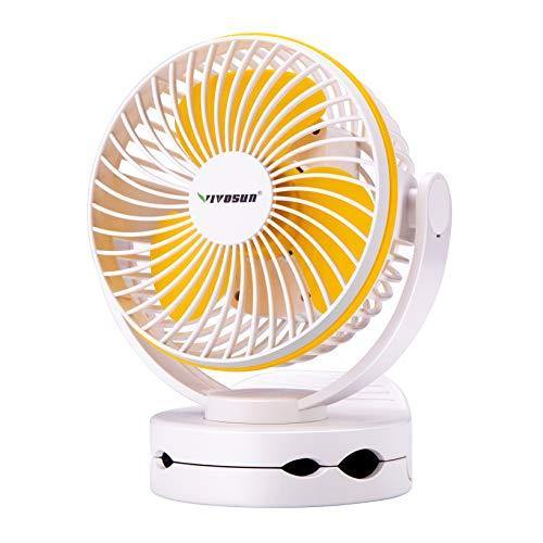 VIVOSUN 6700mAh USB Powered Clip Fan with Hanging Hook 4 Speeds 2 Level Light for Camp Baby Stroller Gym Home Office - foxberryparkproducts