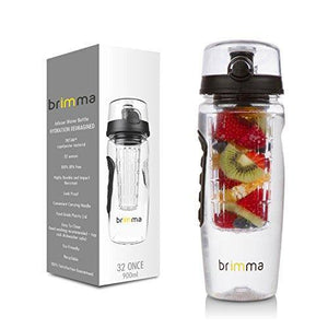 Brimma Leak Proof Fruit Infuser Water Bottle, Large 32 Oz. - foxberryparkproducts