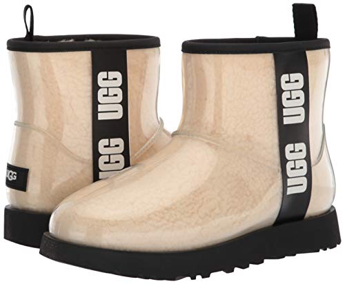 UGG Classic Clear Mini Boot, Natural / Black, Size 7 - foxberryparkproducts