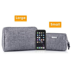 Large Makeup Bag Zipper Pouch Travel Cosmetic Organizer for Women and Girls (Large, Grey) - foxberryparkproducts