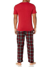 Load image into Gallery viewer, Varsity Men&#39;s Micro Fleece Sleep Pant and Crewneck Jersey Shirt Set, Red/Plaid, 2X-Large - foxberryparkproducts
