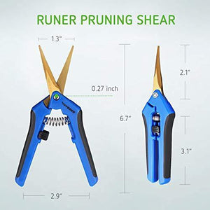 VIVOSUN 2-Pack Gardening Pruning Shear with Titanium Coated Curved Precision Blades - foxberryparkproducts