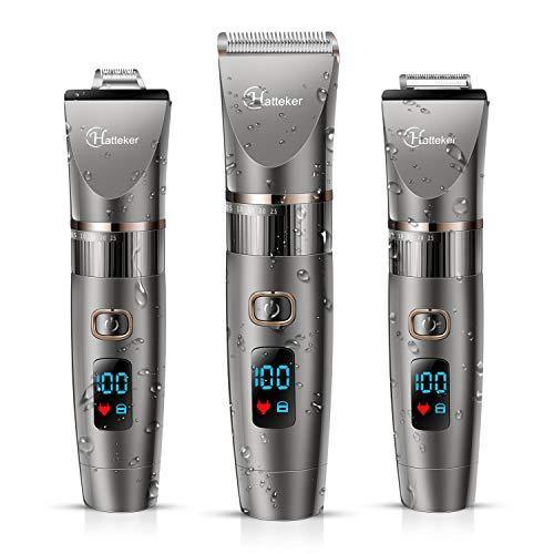 Hatteker Mens Beard Trimmer Cordless Hair Trimmer Hair Clipper Detail Trimmer 3 In 1 for Men Hair Cutting Kit Men&